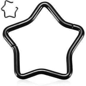 FUNLMO 316L Surgical Steel Septum Ring Star Nose Ring Hoop Daith Helix Tragus Rook Piercing Jewelry Cartilage Earring 16G
