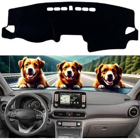 Dashboard Cover Mat for Hyundai Kona 2018 2019 2020 2021 2022 2023 (Without HUD) Accessories Dash Cover Dash Mat Sunshade Glare UV Rays Protector