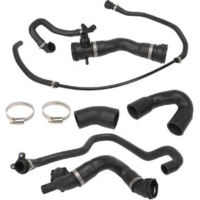 Radiator Coolant Water Hose Pipe Kit (7 Hoses) for 2007-2011 E90 128i 328i 325i N51B30A Engine, Replace 11537545890 1712761851 17117524710