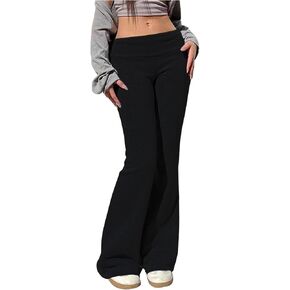 SOLY HUX Women's Flare Leggings Bell Bottom Sweatpants Casual Trendy Workout Yoga Pants Streetwear