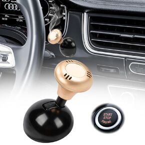 Car Joystick Push Start Button Cover, Car Push to Start Button Rocker, Car Starter Engine Start Stop Button Cover Joystick, Metal Car Ignition Push Start Button Cover Accessories, Silver