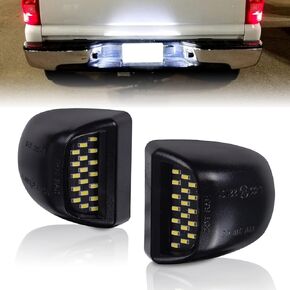 runmade 18 Full LED License Plate Light White Lamp Clear Len Assembly Replacement Smoke Len Compatible with Cadillac Escalade Silverado 1500 2500 3500 Tahoe Sierra 1500 2500 3500 Yukon XL