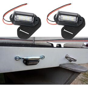 2PCS LED License Plate Light, License Plate Light Assembly, 12V-24V DC Waterproof Automotive License Plate Light Assemblies, Car Exterior Accessories Tag Lights Universal for Most Truck