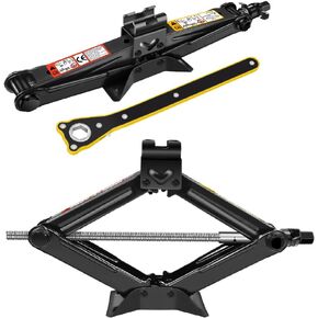 Scissor Lift Jack 2 Ton Portable Tire Jack Small Car Jack Kit with Saving Ratchet Wrench Tire Change Kit Tool for Car SUV MPV 4" to 15" Height Range Black