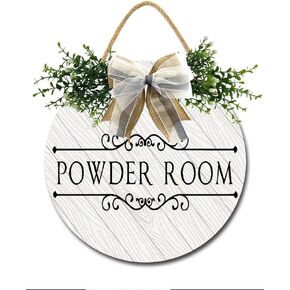 Powder Room Sign Powder Room Decor Sign For Front Door With Wreaths Farmhouse Front Porch Unny Decor Vintage Hanging Sign Décor Housewarming Gifts 12" By Weytff