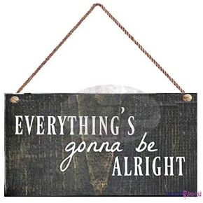 New Wooden Signs Everything's Gonna Be Alright Rustic Farmhouse Style Wood Sign,Wall Decoration Wooden Sign 8x12 INCH Funny Gifts for Men and Women
