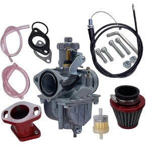 VM22 26mm Carburetor with Throttle Cable for Predator 212cc 224cc Honda GX160 GX200 6.5HP OHV Chinese 196cc Clone Monster Moto 212 Engines Mini Bike Go Kart & Air Filter Intake Manifold Stage