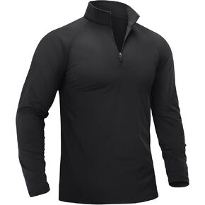 TACVASEN Men's Quarter Zip Pullover Fleece Lined Long Sleeve 1/4 Zip Golf Shirt Athletic Running Fishing Sweatshirts