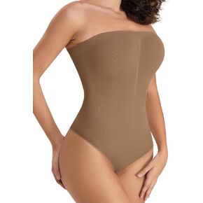FUT Strapless Shapewear for Women, Tummy Control Thong Bodysuits, Seamless Sculpting Body Shaper Tank Top