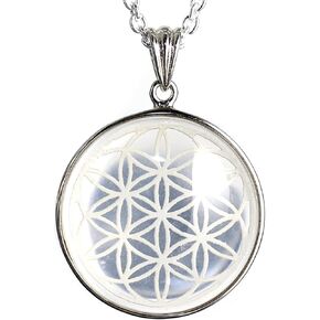 COSUMOSU flower of life Crystal Sacred Geometry 925 Sterling Silver Pendant for women