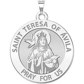 PicturesOnGold.com Saint Teresa of Avila - 2/3 Inch Size of Dime, Sterling Silver