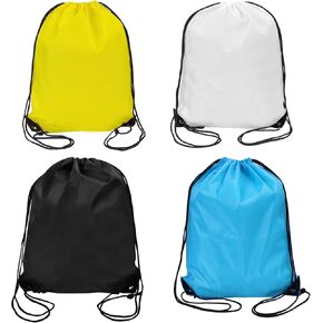 4Pcs Drawstring Backpack Set Polyester String Bag- Cinch Bags for Gym, Outdoor Sports, Travel, Bulk Swimming String Bags Supported DIY and Parties