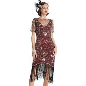BABEYOND Flapper Dresses 1920s Gatsby - Roaring 20s Sequin Beaded Dress Fringe Dress