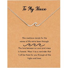 RZKING Gifts For Women, Dainty Wave Necklace, Gifts For Best Friend Sister Mom Daugther, Christmas Gifts, Valentines Day Birthday Gifts, Mothers Day Gifts For Her