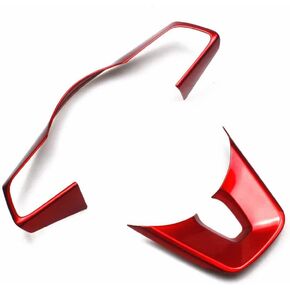 Red Car Steering Wheel Trim Steering Wheel Button Cover Accessories 2PCS LHD for Kia Forte K3 2019-2022