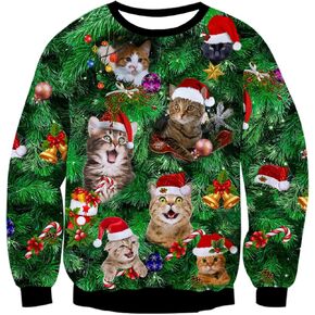 RAISEVERN Ugly Christmas Sweatshirt for Women Men Funny Novelty Pullover Tops for Holiday