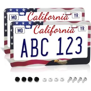 Spider Web License Plate Frame Spider Web License Plate Cover Front Plates Frames Car Tag Holder Car Accessories Car Tag with 2 Holes Screws 2 PCS Set Decorative US Vehicles Standard for Men Women
