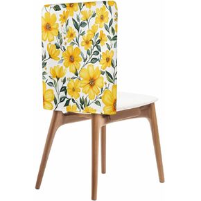 Chair Back Cover for Dining Room Set of 4 Winter Christmas Gold Snowflake Kitchen Chair Protecter Slipcovers for Holiday Party,Weeding,Banquet,Events Decor Geometrical Snow on White