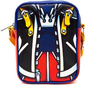 Disney Vegan Leather Crossbody Backpack for Men and Women with Adjustable Strap, Kingdom Hearts Sora Character Close Up, Multi Color
