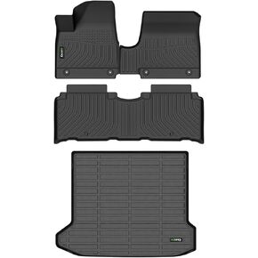 All Weather Car Floor Mats & Cargo Liner for Hyundai Ioniq 5 2022-2024 Fixed Console (Unmovable) Custom Fit Full Set Accessories - Black(Not for Ioniq 5 N)