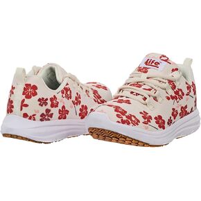 Pro-Grip Women's Athletic Floral Low Composite toe Safety Shoes for Women Work Sneakers Comfortable Lightweight Breathable Slip Resistant Metal Free