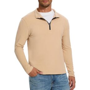 M MOTEEPI Mens Fleece Quarter Zip Up Pullover Sweater Slim Fit Lightweight Mock Neck Long Sleeve Sweaters For Men in Kuwait