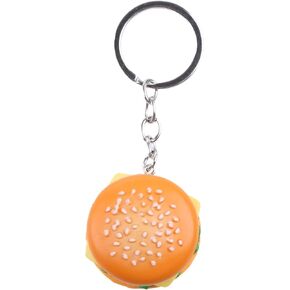 Women Men Simulation Cheeseburger Pendant Key Chain Key Ring Pendant Hamburger Handmade Jewelry for Hanging on Bag Key Women's Novelty Keychains Accessories