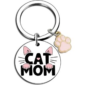 igvean Cat Mom Gifts Cat Keychain Mothers Day Birthday Christmas Gifts For Cat Mom Grandma Cute Cat Decor For Women Cat Lover Gifts Pet Mom Gifts Cat Paw Keyring Stocking Stuffers for Women