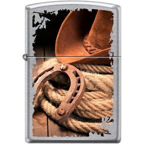 Zippo Lighter-Cowboy Hat and Rope Westerns Windproof Lighter (Cowboys #Z6020)