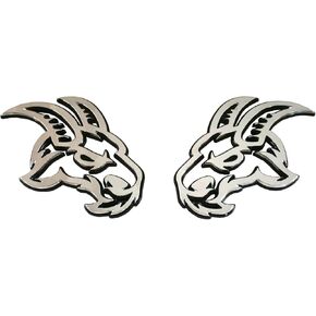 Pair New Custom Head Emblems Right Left Badge Replacement for TRX Ram 1500 2500 3500 Badge Hellcat (Black Red)