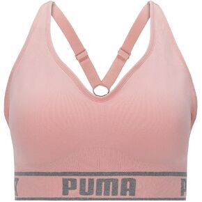 PUMA Women's Seamless Breathe Sports Bra, Dark Pink, Small
