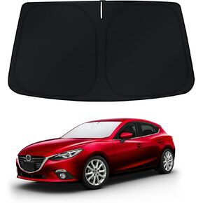 BESTVIEW Windshield Sun Shade Compatible with Mazda 3 Hatchback Sedan 2014-2018, Foldable Reflective Sunshade for Car Cover