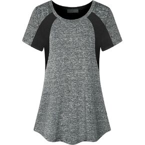 قميص يوجا رياضي بأكمام قصيرة ورقبة مستديرة للنساء in Kuwait