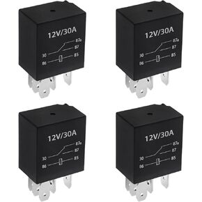 Augeny 4PCS 4 Pin 30A 24V Starter Relay, Multi-Purpose Automotive Relay, Car Heavy Duty Standard Relay, Universal Auto Starter Relay Replacement Accessories for Most Vehicles