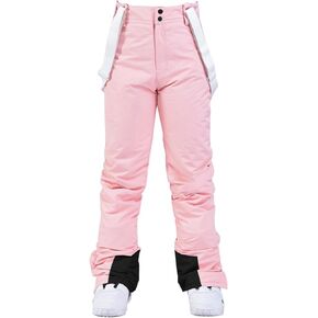 Women's Snow Ski Pants Insulated Winter Warm Outdoor Waterproof Snowboard Pants Bibs Detachable Suspender