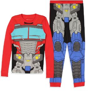 INTIMO Transformers Boys' Optimus Prime Costume Character TV Show Sleep Pajama Set (12) Multicolored