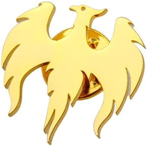 Stainless Steel Delicate Hollow Phoenix Lapel Pin For Men Phoenix Wings Tattoo Men Buckle Brooch