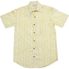Mens Short Sleeve Button Down Shirts 100% Cotton Floral Men's Casual Button-Down Summer Shirts with Pocket