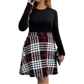 تنورة نسائية من MakeMeChic بمقاس كبير منقوشة بخصر عالٍ على شكل حرف A واسعة بطول الركبة