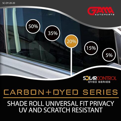 SOLARCONTROL Window Tint Car Film 20'' X 100FT Dyed Shade Roll Universal Fit Privacy UV Sun Block and Scratch Resistant (20% Dark Shade) in Kuwait