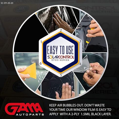 SOLARCONTROL Window Tint Car Film 20'' X 100FT Dyed Shade Roll Universal Fit Privacy UV Sun Block and Scratch Resistant (20% Dark Shade) in Kuwait