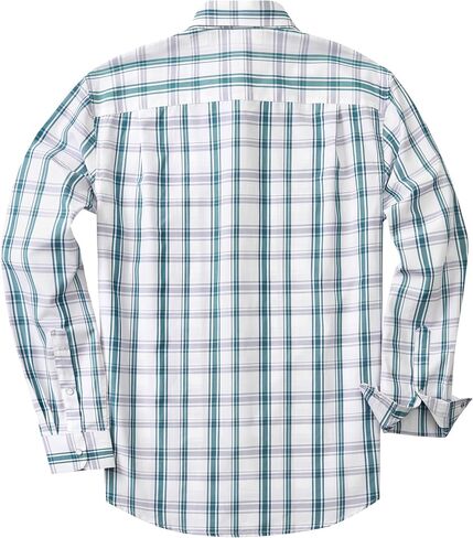 Men's Plaid Pearl Snap Button Shirts Casual Long Sleeve Checked Shirt Western Cowboy Shirts with Two Pockets for Work in Saudi Arabia