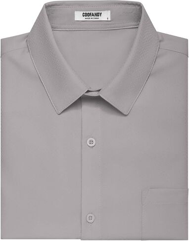 COOFANDY Men's Short Sleeve Dress Shirts Wrinkle Free Regular Fit Dress Shirt Textured Casual Button Down Shirts in Saudi Arabia