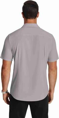 COOFANDY Men's Short Sleeve Dress Shirts Wrinkle Free Regular Fit Dress Shirt Textured Casual Button Down Shirts in Saudi Arabia