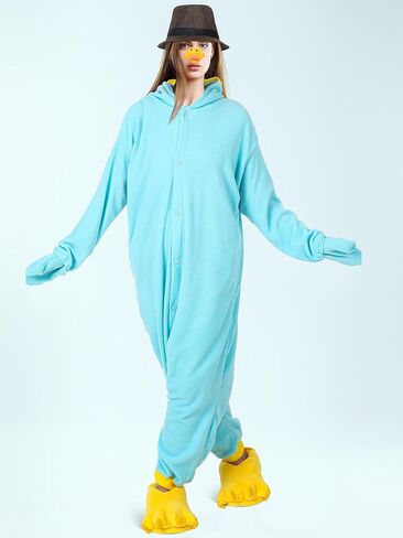 3 قطع أزياء بطة الهالوين للبالغين إكسسوار حفلات البط للجنسين، أحذية شباشب ناعمة على شكل مخلب البطة الصفراء، قبعة من القش للرجال والنساء في الهالوين in Kuwait