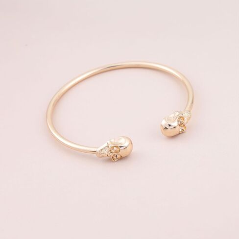 Punk Skull Bangle Bracelet Gold Skull Skeleton Open Bracelet Halloween Skull Cuff Bangle Bracelet Human Skull Bone Bracelet Skull Bangle Cuff Bracelet Jewelry for Women in Saudi Arabia