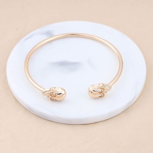 Punk Skull Bangle Bracelet Gold Skull Skeleton Open Bracelet Halloween Skull Cuff Bangle Bracelet Human Skull Bone Bracelet Skull Bangle Cuff Bracelet Jewelry for Women in Saudi Arabia