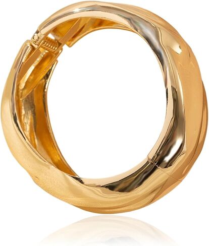 ABJFJE Fashion 18K Gold Plated Wide Chunky Gold Cuff Bracelets for Women Exaggerated Metal Punk Wrist Wrap Bangles Bracelet for Women Jewelry Gift in Kuwait