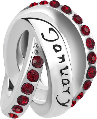 Jan-Dec Birthstones Gift Charm Compatible with Pandora Charm Bracelet Cubic Zirconia Necklaces Pendants Present Family Christmas Anniversary Daughter Sister in Kuwait