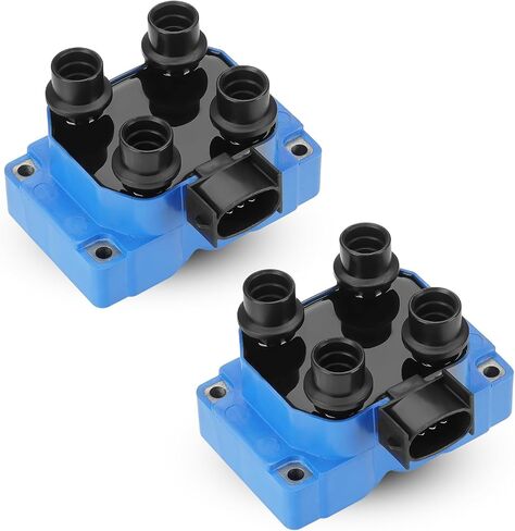 قطعتان من ملف الإشعال متوافق مع Ford F-150 F-250 Expedition Lincoln Continental Mazda 626 B2300 B2500 Mercury Cougar Tracer 2.0L 4.6L 5.0L V8، يستبدل DG530 FD487 F510، أزرق in Kuwait